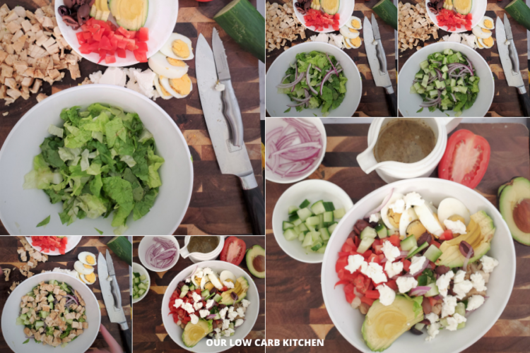 Mediterranean Cobb Salad- High Protein & Low Carb - Our Low Carb Kitchen