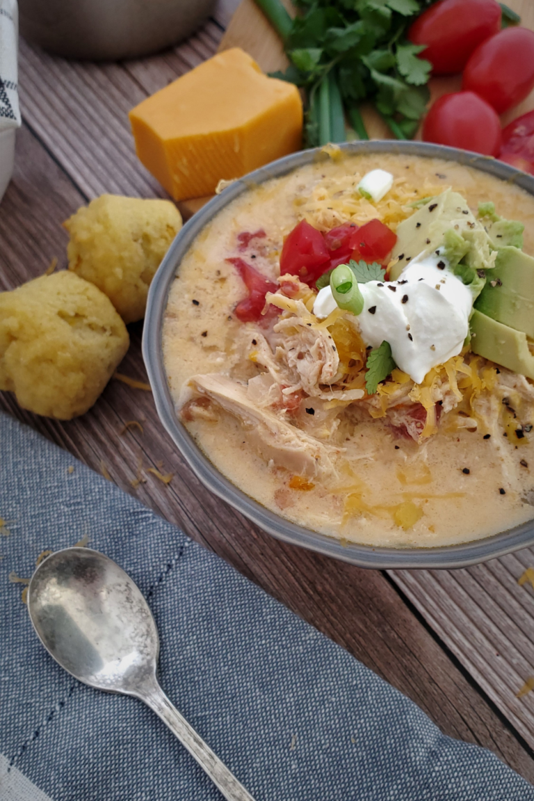 Low Carb Crock Pot White Chicken Chili - Our Low Carb Kitchen