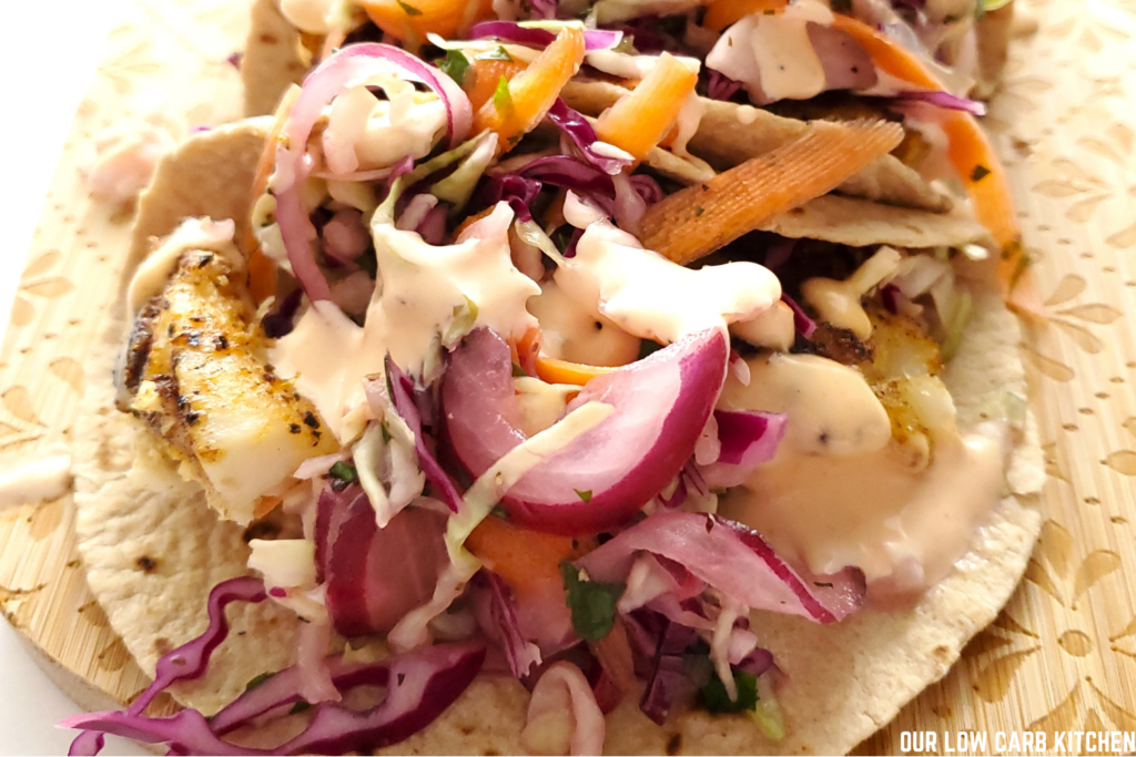 LOW CARB FISH TACOS WITH SLAW